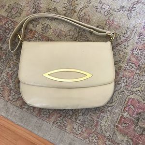 Vintage Susan Gail cream leather pocketbook